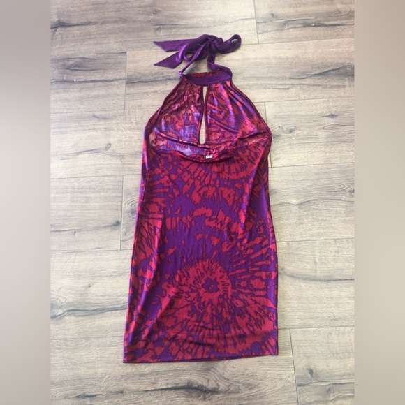 MARCIANO BODYCON MINI HALTER DRESS IN EXTRA SMALL 100%silk - Picture 8 of 8